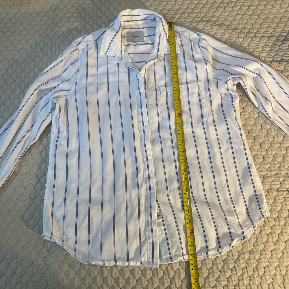Rails White Shirt with Blue Stripes - Picture 5 of 8